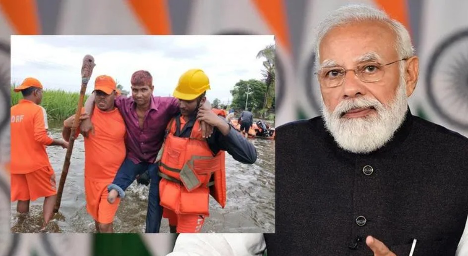 ndrf team and pm modi