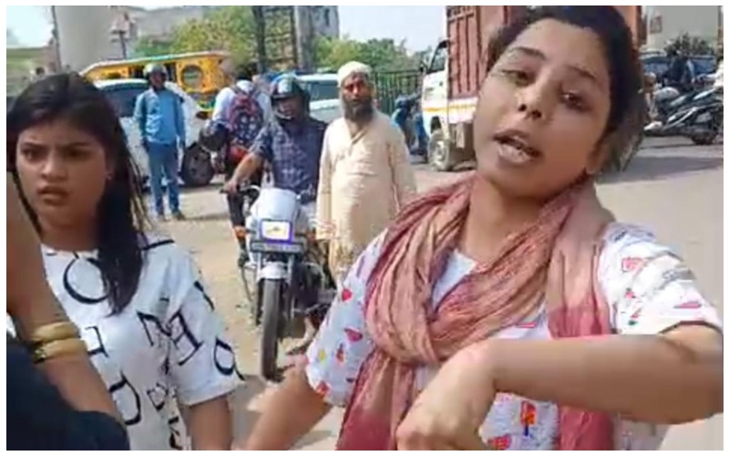 Ghaziabad UP Latest News: New exploit of colorful girls in Ghaziabad, misbehavior with traffic police also