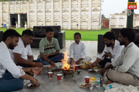 UP Ghaziabad News: Yagna was performed by Vishwa Hindu Parishad Bajrang Dal for the victory of the Indian team