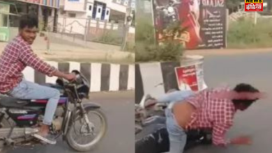 Viral Video: Flying a bike in the air is extremely heavy, people enjoyed watching the video