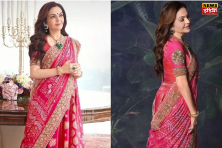 Radhika-Ananat Wedding: Nita Ambani stole the show in pink color saree, take a look