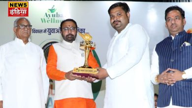 Bharat Youth Award: Chitrakoot's Lakshaansh Pandit received 'India Youth Award' in Delhi, honored for unique contribution in the interest of farmers