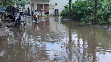 Roads of electricity department office became ponds