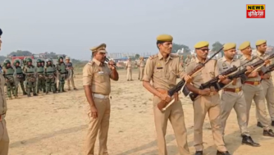 UP Hamirpur News: Police active on festivals, police force got Balwa drill exercise