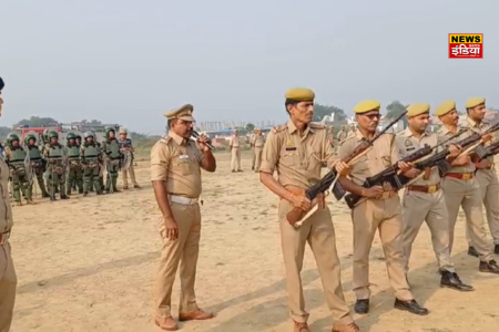 UP Hamirpur News: Police active on festivals, police force got Balwa drill exercise