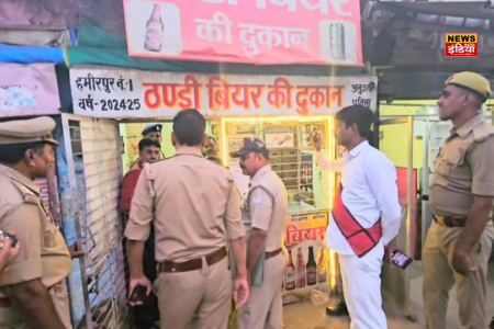 UP Hamirpur News: Raid on liquor shops for Diwali