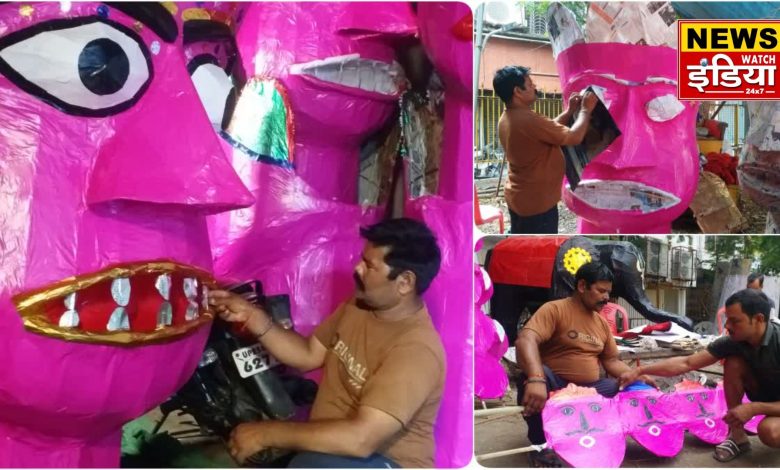 Haldwani Dusshera: 60 feet high effigy of Ravana is being prepared in Haldwani, a new style will be seen in this time's Ramlila.