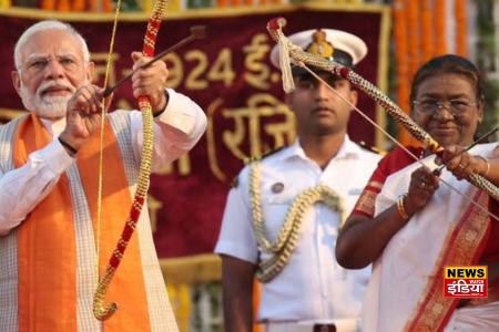 President Murmu and PM Modi participated in Vijayadashami program in Delhi