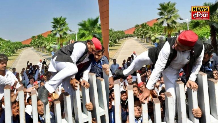 Politics heated up over paying tribute to JP, Akhilesh was not allowed entry, uproar ensued