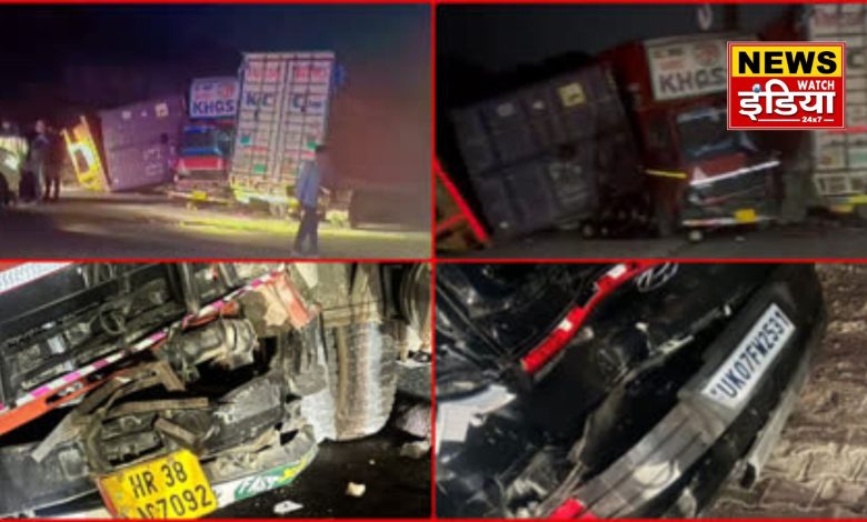 Horrific road accident in Dehradun: Horrific road accident in Dehradun: 6 vehicles overturned during checking, 1 dead and 3 injured