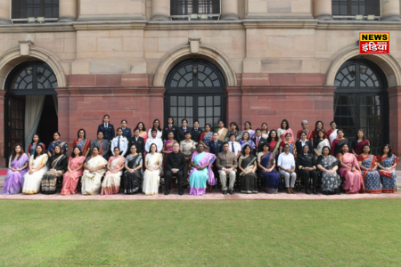 President at Rastrapati Bhawan: President of India interacts with women achievers from Indian aviation sector