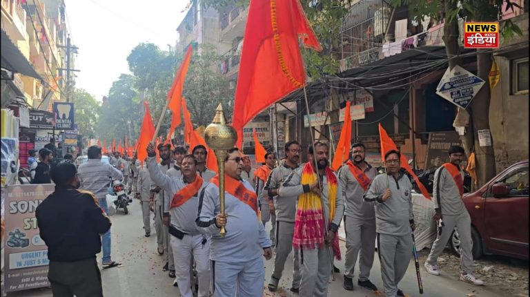 UP Ghaziabad News: Grand Shaurya Yatra in Vaishali, area resonated with saffron zeal and religious slogans