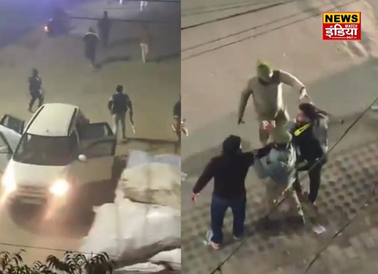 UP Ghaziabad News: Cafe party dispute turned into a riot on the road, sticks were used, firing caused chaos