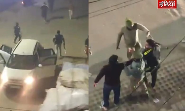 UP Ghaziabad News: Cafe party dispute turned into a riot on the road, sticks were used, firing caused chaos