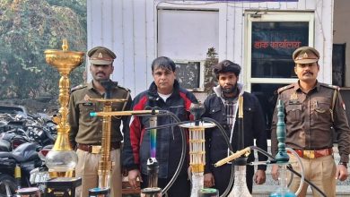 UP Ghaziabad News: Police crackdown on illegal hookah bar, owner and manager arrested, 6 hookahs and flavored tobacco recovered