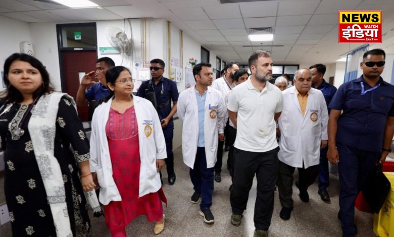 Rahul Gandhi targeted the government by meeting patients outside Delhi AIIMS