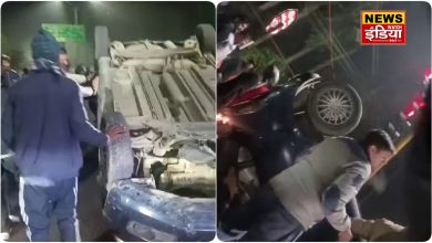 Another road accident at Dehradun ONGC Chowk: Car overturned due to tyre burst, 4 injured