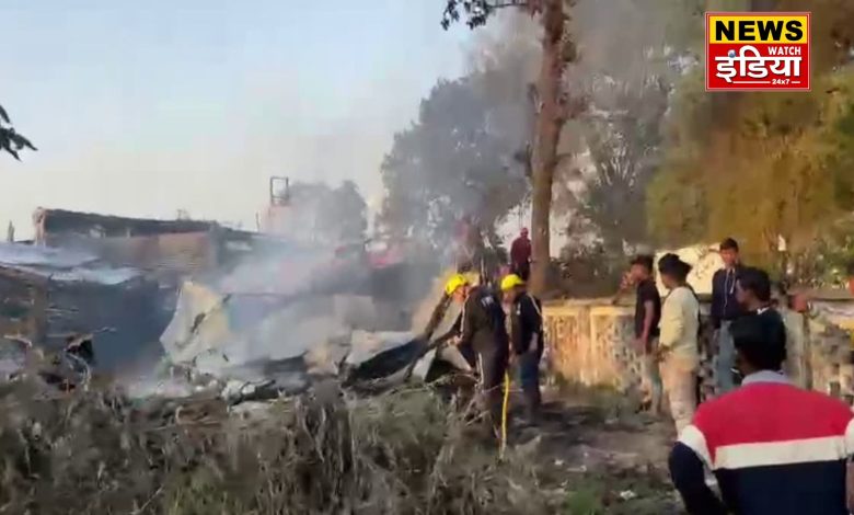 Massive fire in the labour colony in Lalkuan, half a dozen huts and two shops burnt to ashes