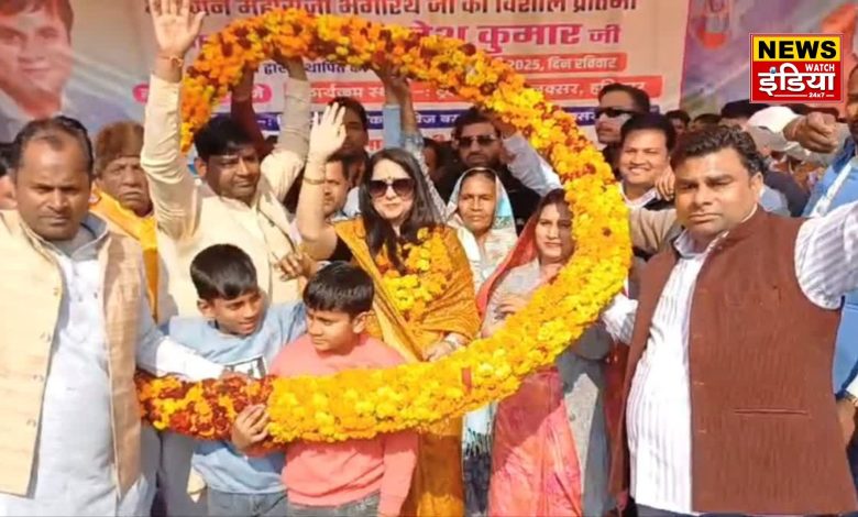 After house arrest, MLA Umesh Kumar's wife unveiled the statue of Maharaja Bhagirath, a huge crowd gathered