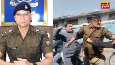 POLICEMAN BJP LEADER FIGHT: Fight between drunk policeman and BJP leader on the road, one suspended, other arrested