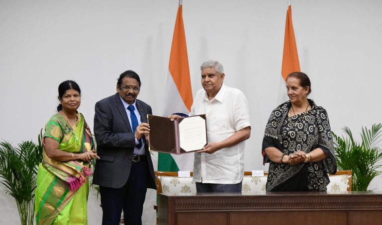 Vice President News: Vice President Jagdeep Dhankhar nominates M.L. Raja for Dr. S. Radhakrishnan Chair