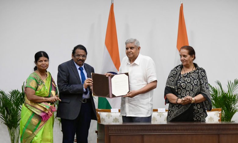 Vice President News: Vice President Jagdeep Dhankhar nominates M.L. Raja for Dr. S. Radhakrishnan Chair