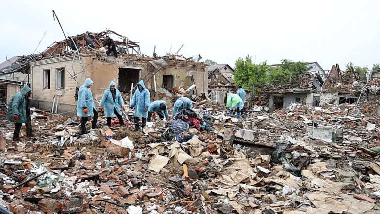 Aftermath of the Russian attack on Khmelnytskyi
