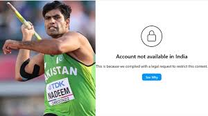 Javelin thrower Arshad Nadeem News:India's action on Pakistan... Javelin thrower Arshad Nadeem's Instagram account banned