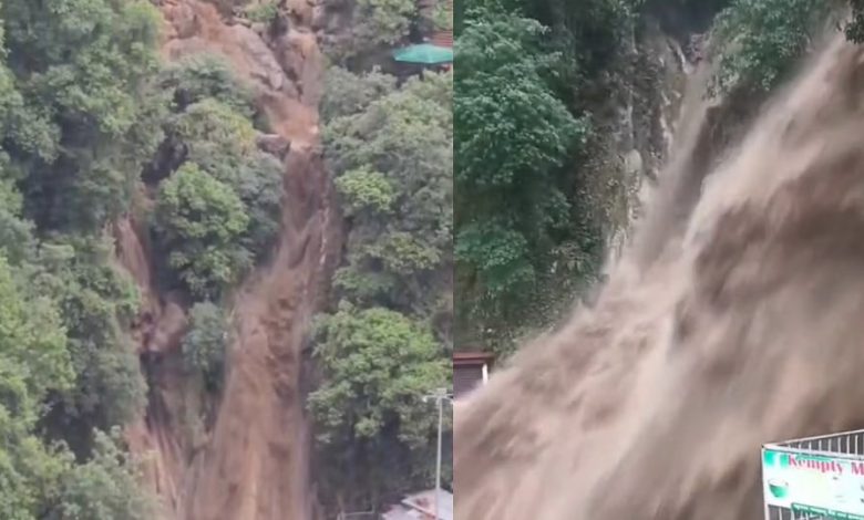 Weather havoc in Uttarakhand, rivers and streams in spate due to heavy rains, Kempty Falls in Mussoorie in a furious form