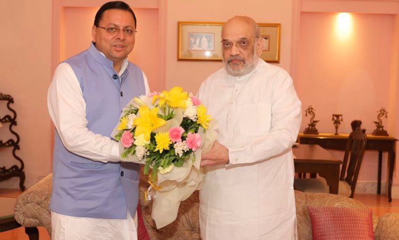 Meeting chaired by Amit Shah in Varanasi, CM Dhami raised issues of state interest