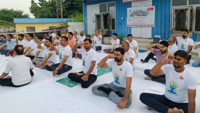 UP Bijnor News: International Yoga Day program organized in the premises of the Post Office Superintendent Office