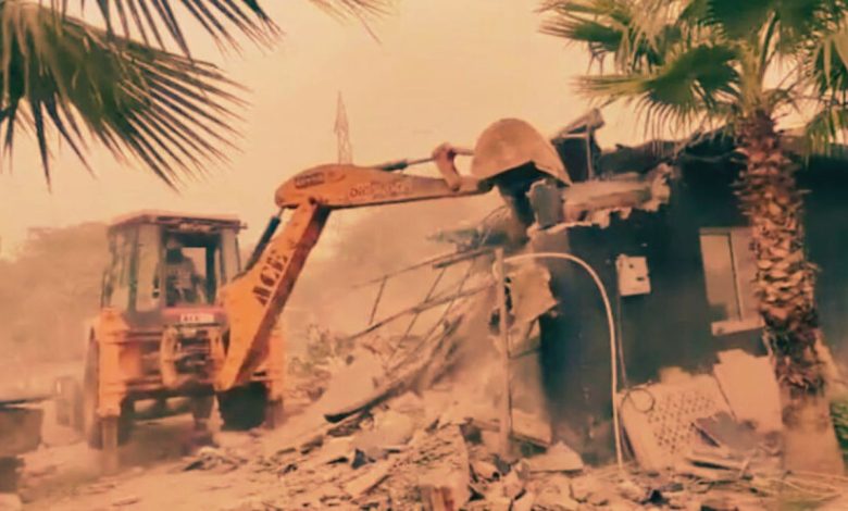 Bulldozer Action in Faridabad