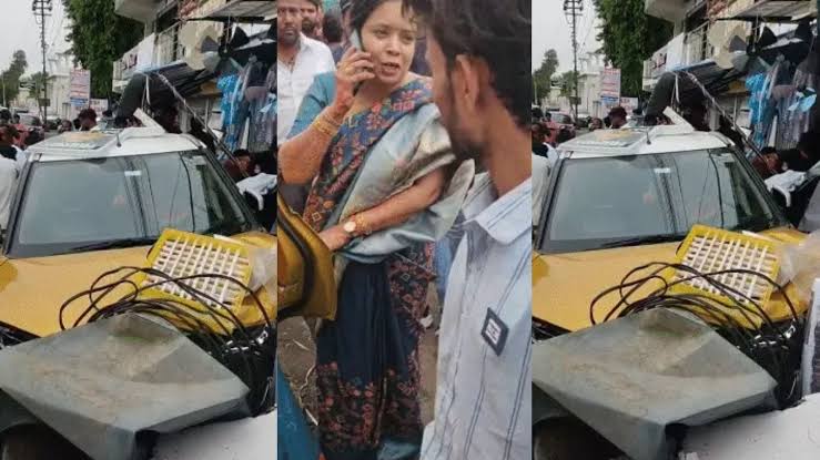 Lucknow Car Crash: A speeding car ran over several people, 1 dead, 2 injured, incident captured on CCTV