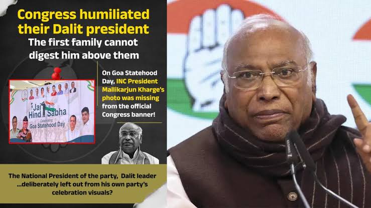 Kharge Banner Photo Controversy: Mallikarjun Kharge's photo missing from Goa Congress banner, BJP targets him