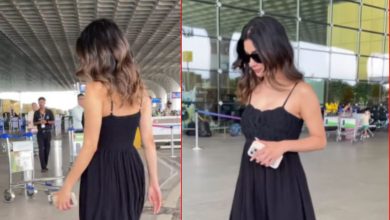 Mouni Roy Airport Look: Mouni Roy's hot look in all black dress goes viral, spreads glamour at the airport