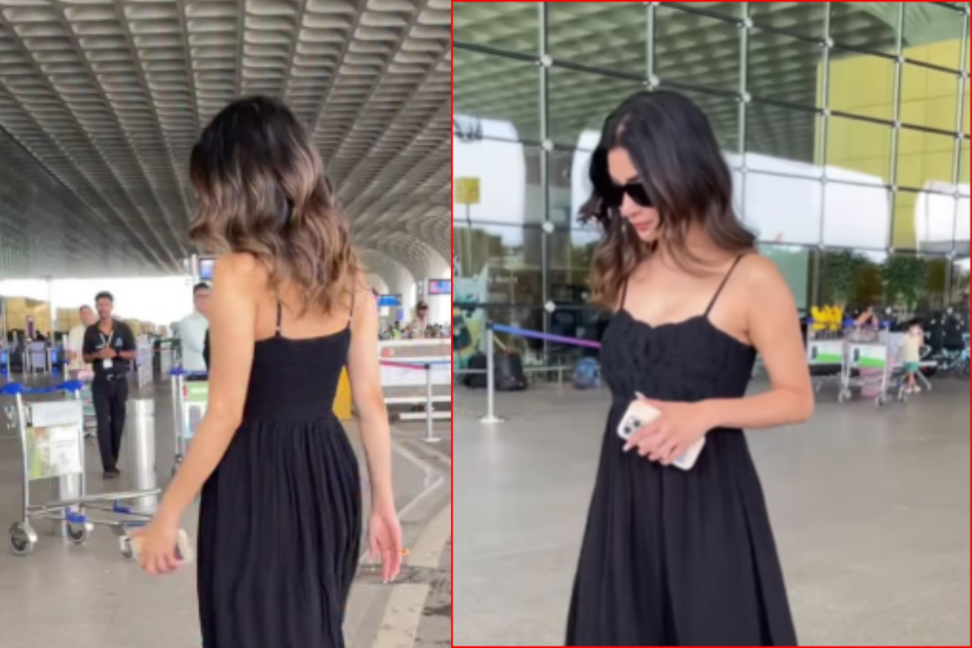 Mouni Roy Airport Look: Mouni Roy's hot look in all black dress goes viral, spreads glamour at the airport