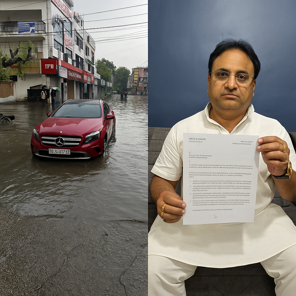 Up Ghaziabad News: Mercedes damaged due to waterlogging in Ghaziabad, vehicle owner sent notice to Municipal Commissioner.