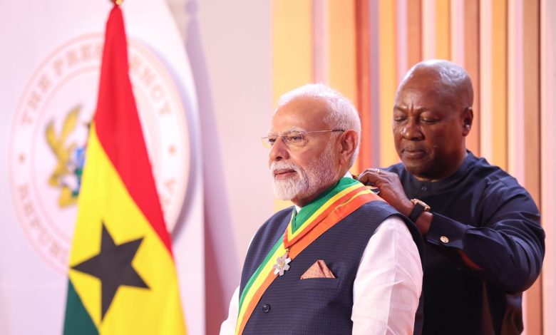 PM Modi in Ghana: President Mahama honored PM Modi with Ghana's highest civilian honor
