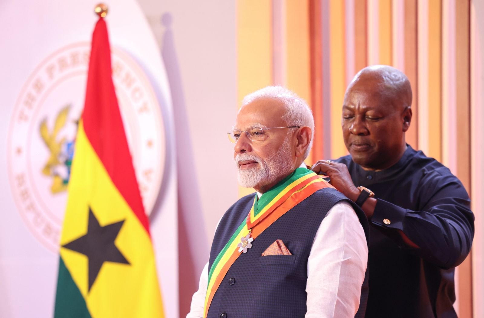 PM Modi in Ghana: President Mahama honored PM Modi with Ghana's highest civilian honor