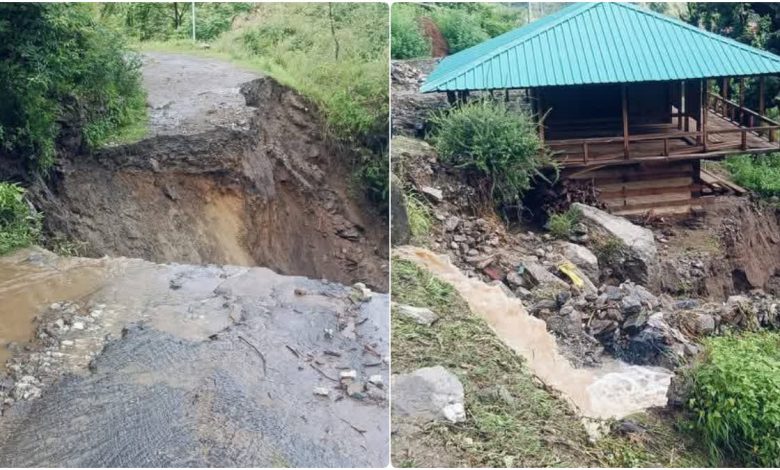 Heavy rains wreak havoc in Uttarkashi, roads cave in, apple crops and houses suffer heavy damage