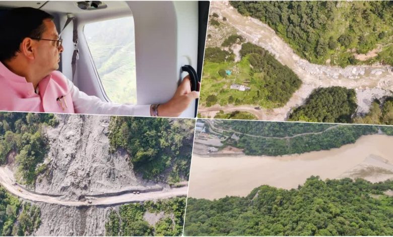 Rain wreaks havoc in Uttarkashi, CM Dhami did aerial inspection