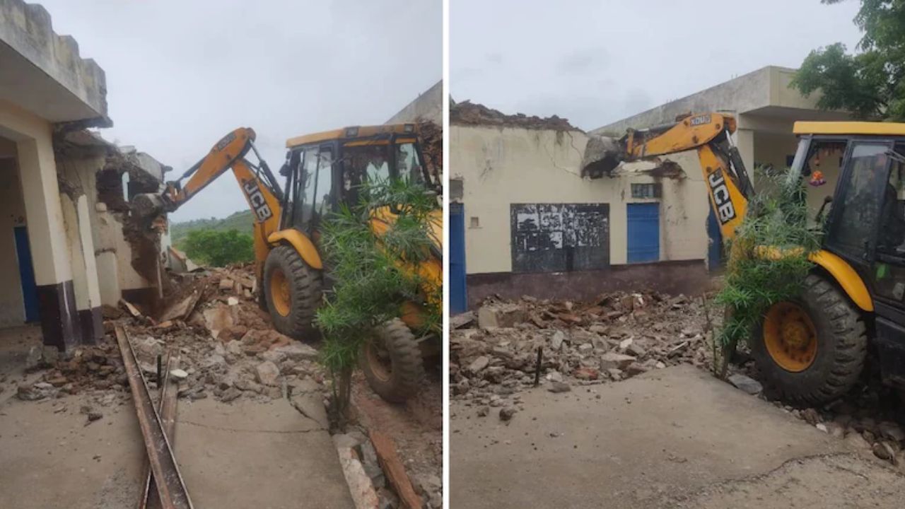 Rajasthan News: Bulldozers run on 108 dilapidated schools in Udaipur, District Collector gave strict orders