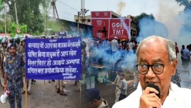 Karni Sena lathicharge Case: Case of Karni Sena beating in Harda, Digvijay Singh shared the video of the incident