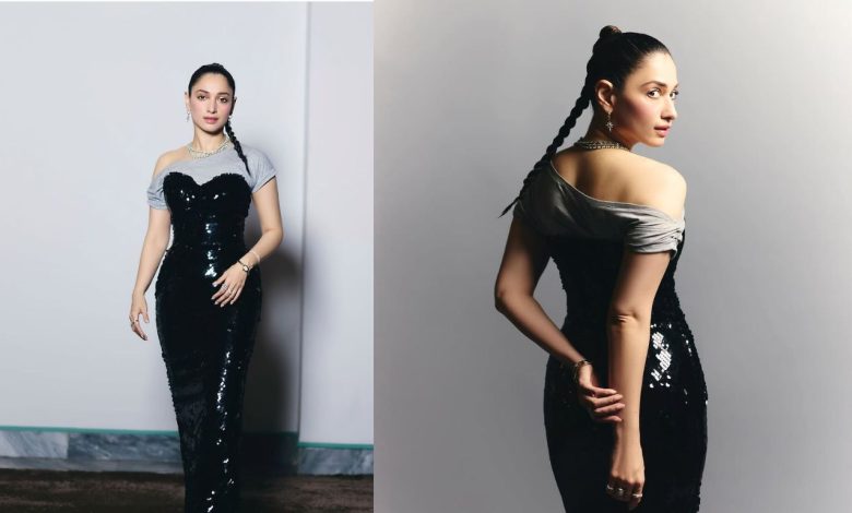 Tamannaah Bhatia Photos: Tamannaah Bhatia posted pictures wearing a black gown, users said- 'Fire the designer'