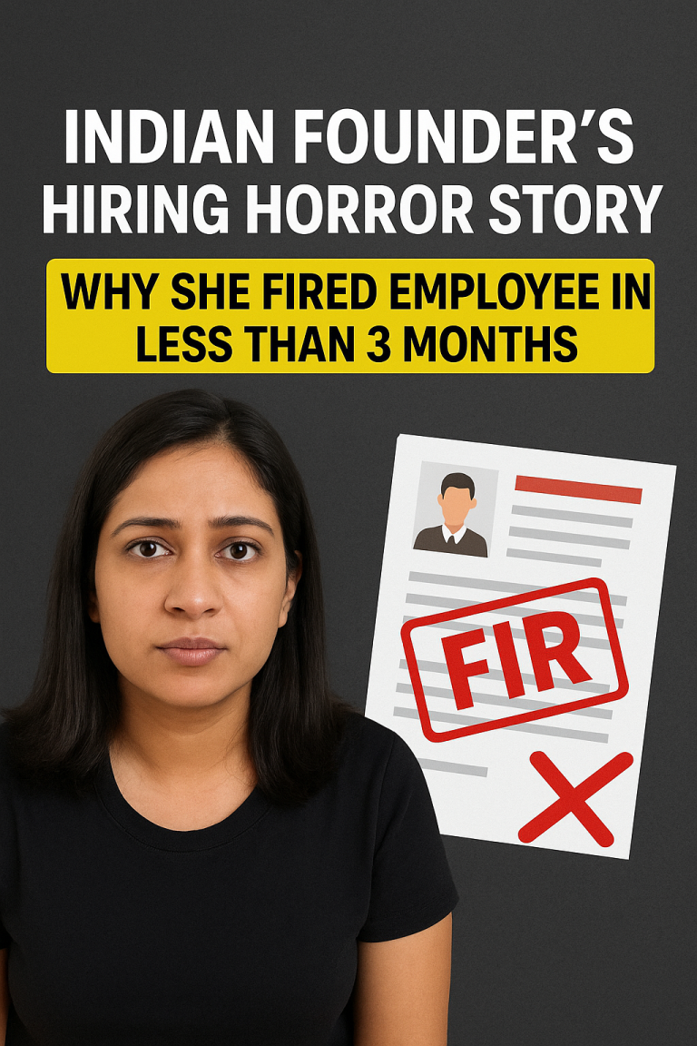 Indian founder’s hiring horror story: Why she fired employee in less than 3 months