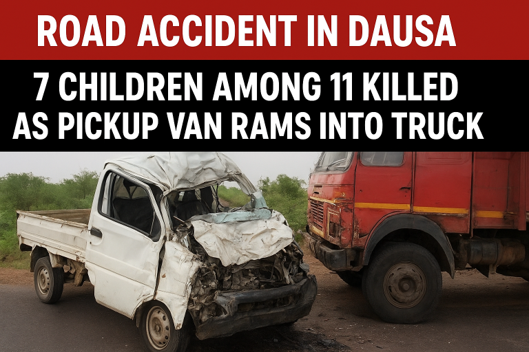 Road accident in Dausa, Rajasthan : PHOTO AI