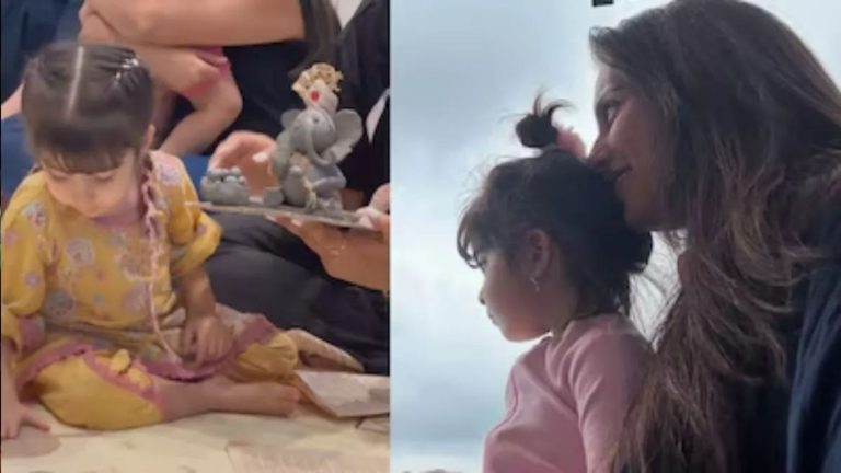 Ganesh Chaturthi 2025: Bipasha Basu's daughter Devi made a Ganpati idol with her own hands, video went viral