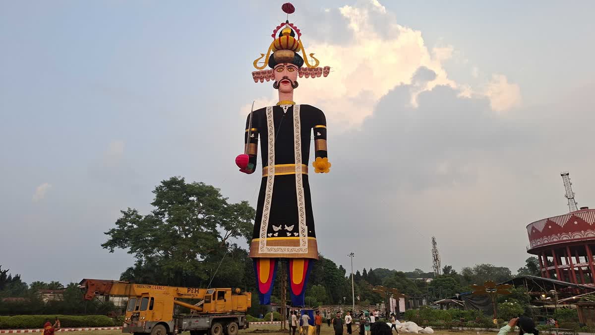 Preparations for the Dussehra festival at the Parade Ground are complete, with security tightened for the effigy of Ravana.