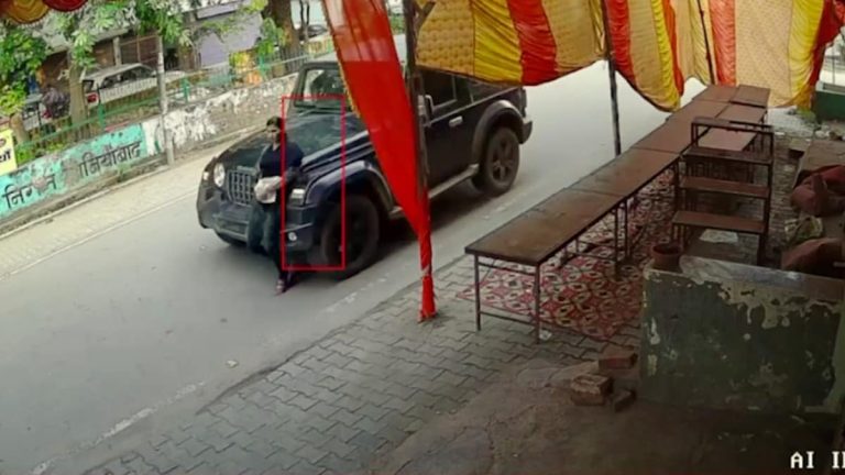 Ghaziabad Viral Video: A woman walking in Ghaziabad was hit hard from behind by a Thar, the video was captured on CCTV.