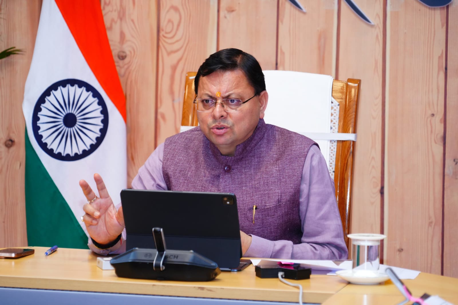 Chief Minister Dhami held a virtual dialogue with public representatives regarding the new GST rates in Uttarakhand.